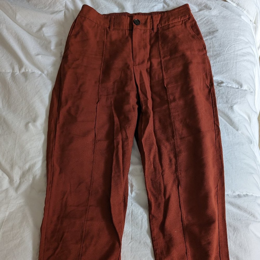 High waisted bootleg trousers